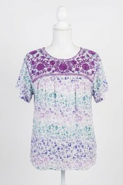 NEW LAYERZ CLOTHING floral embroidered top in multi